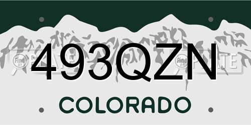 493QZN Colorado License Plate