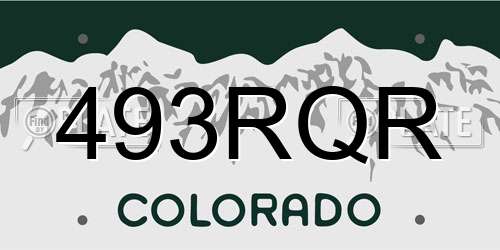 493RQR Colorado License Plate
