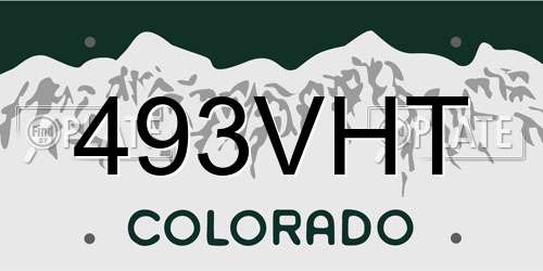 493VHT Colorado License Plate