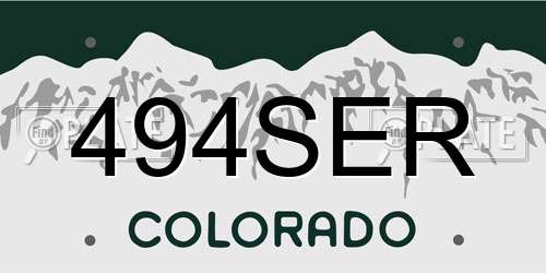 494SER Colorado License Plate