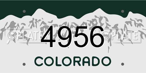 4956 Colorado License Plate
