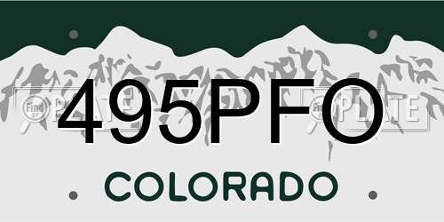 495PFO Colorado License Plate