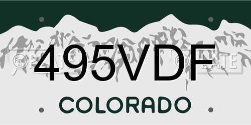 495VDF Colorado License Plate