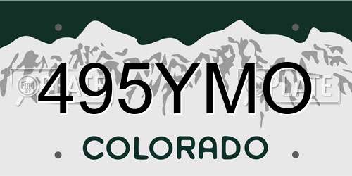 495YMO Colorado License Plate