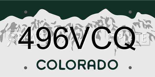 496VCQ Colorado License Plate