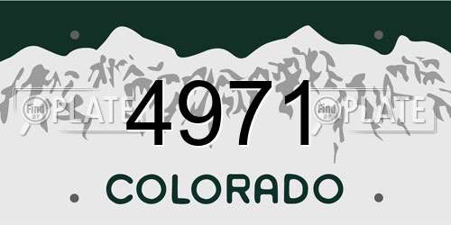 4971 Colorado License Plate