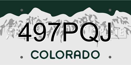 497PQJ Colorado License Plate