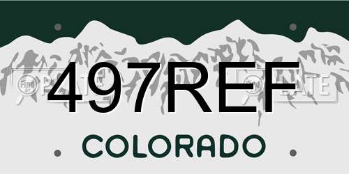 497REF Colorado License Plate