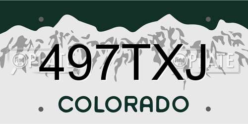 497TXJ Colorado License Plate
