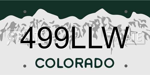 499LLW Colorado License Plate