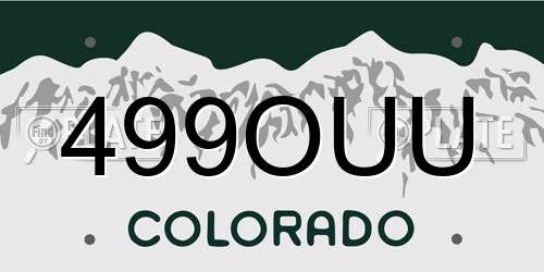 499OUU Colorado License Plate