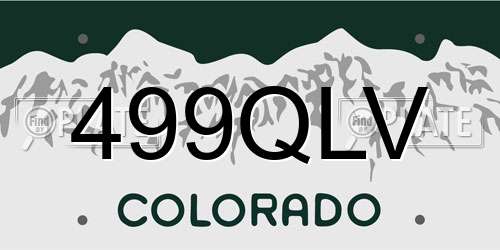499QLV Colorado License Plate