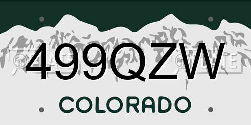 499QZW Colorado License Plate