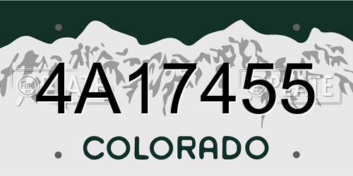 4A17455 Colorado License Plate