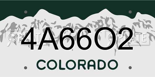 4A66O2 Colorado License Plate