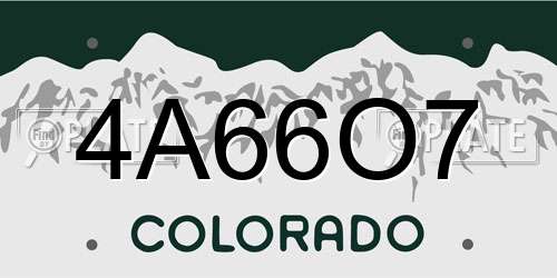 4A66O7 Colorado License Plate