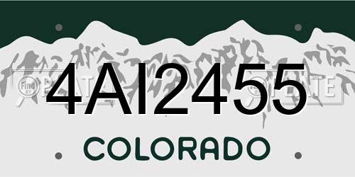 4AI2455 Colorado License Plate