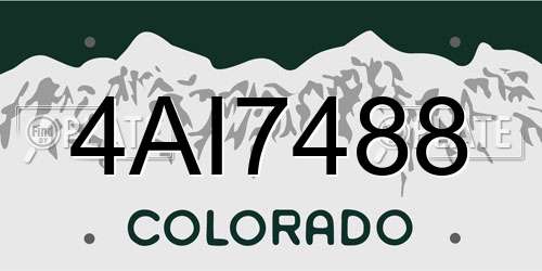 4AI7488 Colorado License Plate