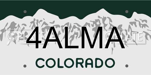 4ALMA Colorado License Plate