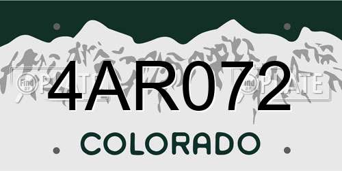 4AR072 Colorado License Plate