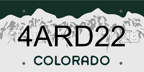 4ARD22 Colorado License Plate