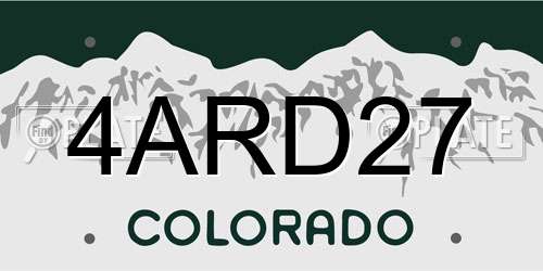 4ARD27 Colorado License Plate