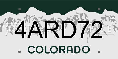 4ARD72 Colorado License Plate