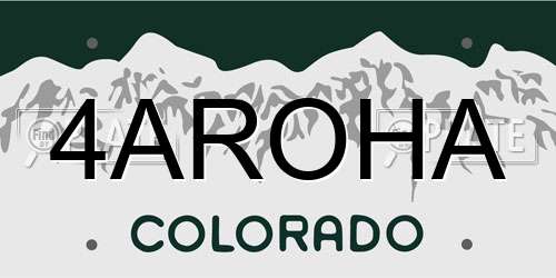 4AROHA Colorado License Plate