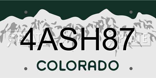 4ASH87 Colorado License Plate