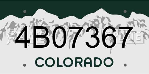 4B07367 Colorado License Plate
