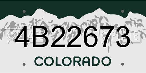4B22673 Colorado License Plate
