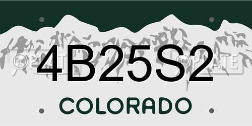 4B25S2 Colorado License Plate