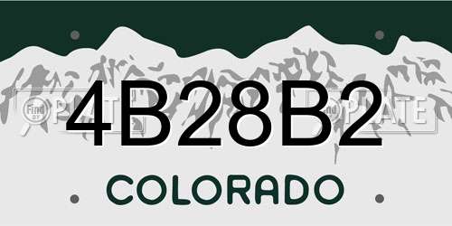 4B28B2 Colorado License Plate