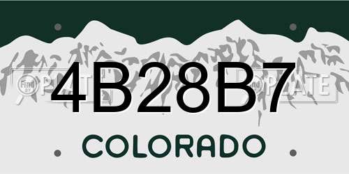 4B28B7 Colorado License Plate