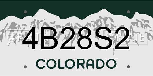 4B28S2 Colorado License Plate