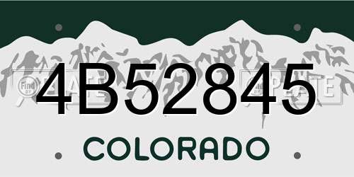 4B52845 Colorado License Plate