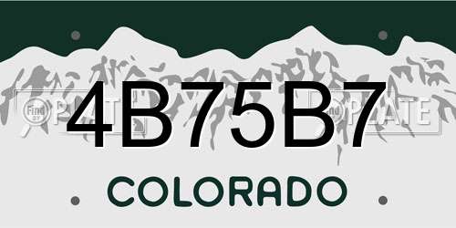 4B75B7 Colorado License Plate