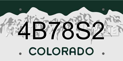 4B78S2 Colorado License Plate