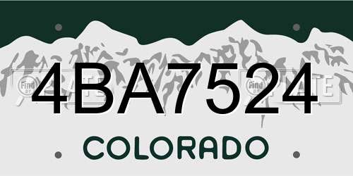 4BA7524 Colorado License Plate