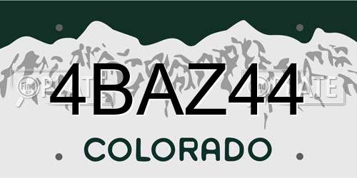 4BAZ44 Colorado License Plate