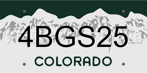 4BGS25 Colorado License Plate