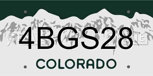 4BGS28 Colorado License Plate