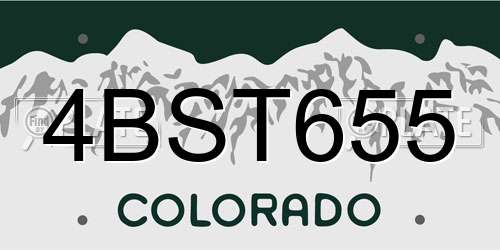 4BST655 Colorado License Plate