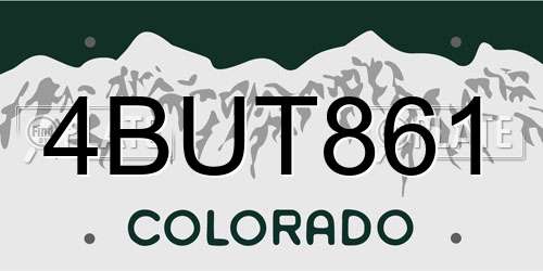 4BUT861 Colorado License Plate