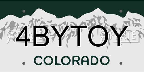 4BYTOY Colorado License Plate