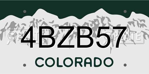 4BZB57 Colorado License Plate