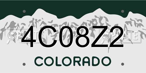 4C08Z2 Colorado License Plate