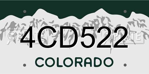 4CD522 Colorado License Plate