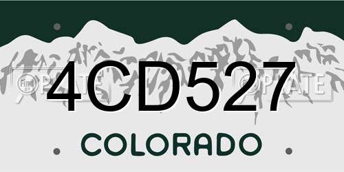4CD527 Colorado License Plate