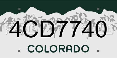 4CD7740 Colorado License Plate